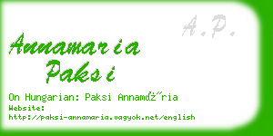 annamaria paksi business card